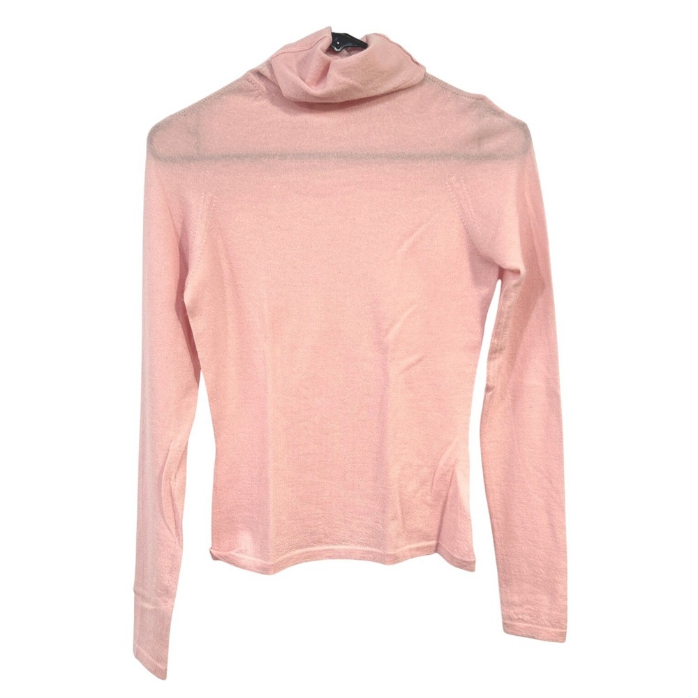 Pink Cashmere Turtleneck Sweater XS Quiet Luxury Minimal Classic Blanc de Chine